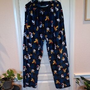 Disney Blue and Black, Mens Fleece Leisure/Sleep Pants, Polyester